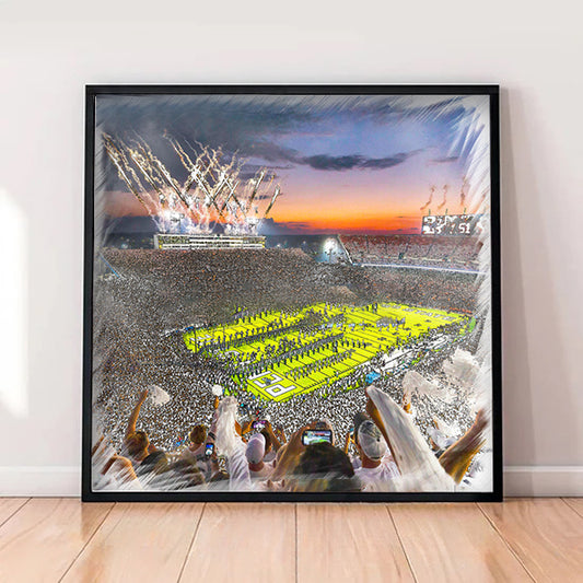 Beaver Stadium Print, Artist Drawn Football Stadium, Penn State Nittany Lions Football