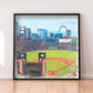 Busch Stadium Print, Artist Drawn Baseball Stadium, St. Louis Cardinals Baseball