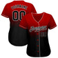 Custom Red Black-White Authentic Fade Fashion Baseball Jersey