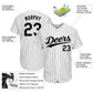 Custom White Black Pinstripe Black-Gray Authentic Baseball Jersey