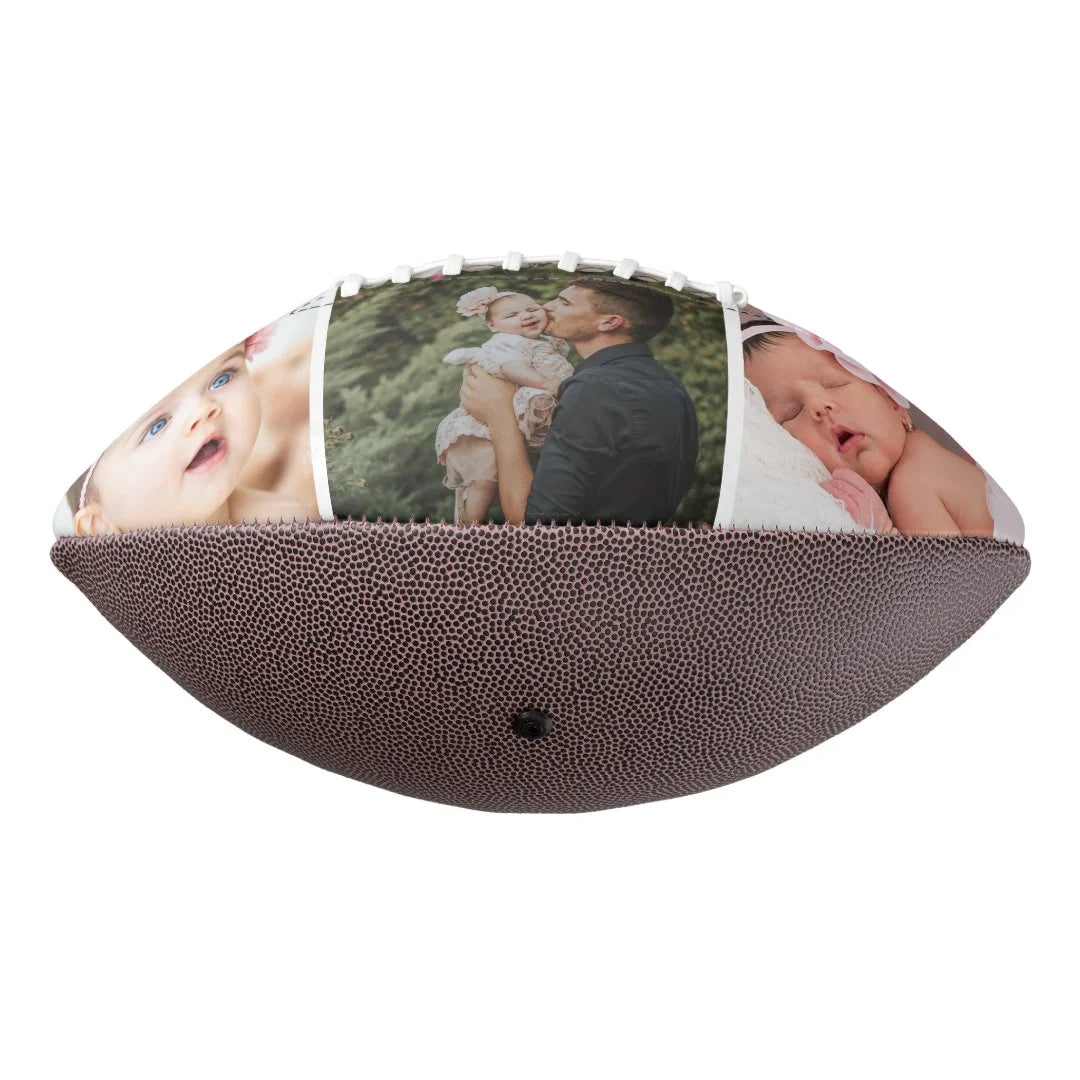 Happy First Father's Day 3 Photo Collage Football