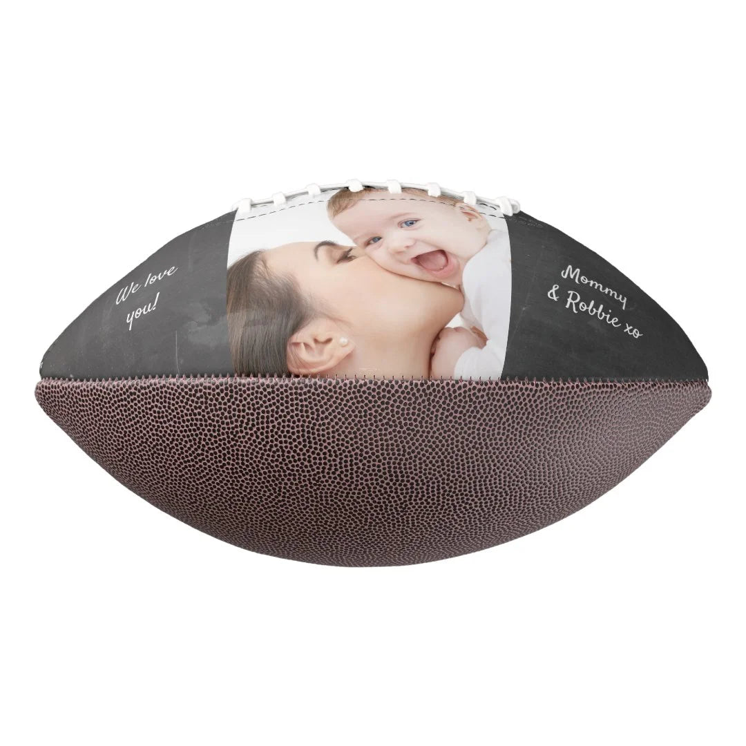 Personalized First Fathers Day Chalkboard Photo Football