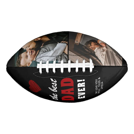 Best Dad Ever Red Heart Father's Day 2 Photo Football