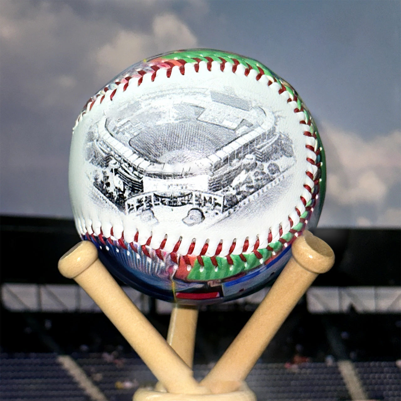 Angel Stadium Hand Drawn Stadium Baseballs