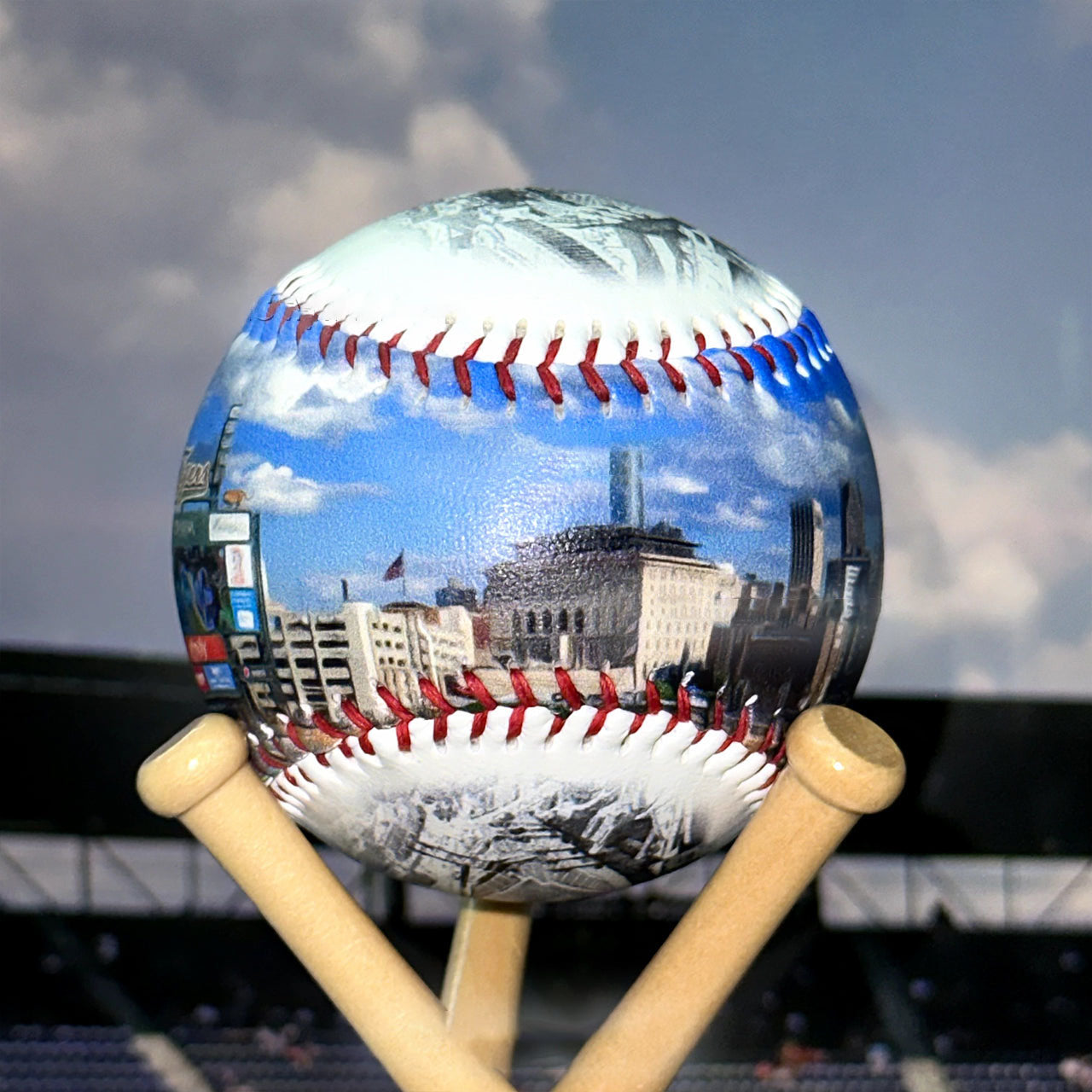 Comerica Park Hand Drawn Stadium Baseballs