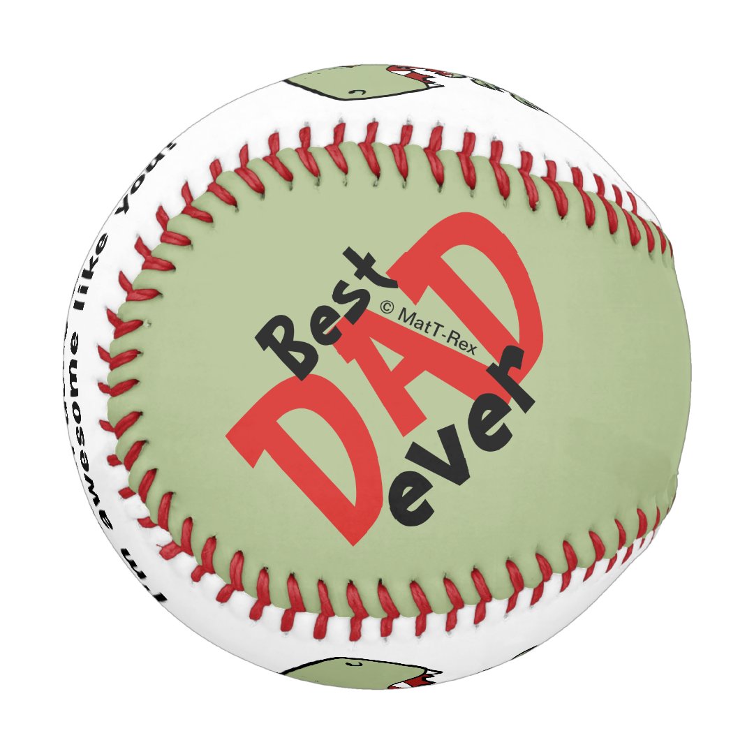 Best Dad Ever Red Black Baby Boy Dinosaur Baseball