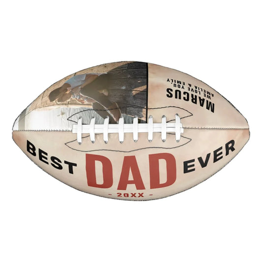 Best Dad Ever Watercolor Father's Day Photo Football