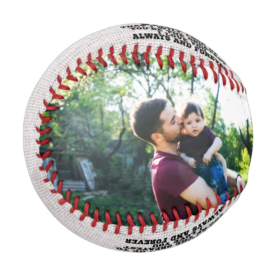 Rustic To My Dad Custom 2 Photo Collage Baseball