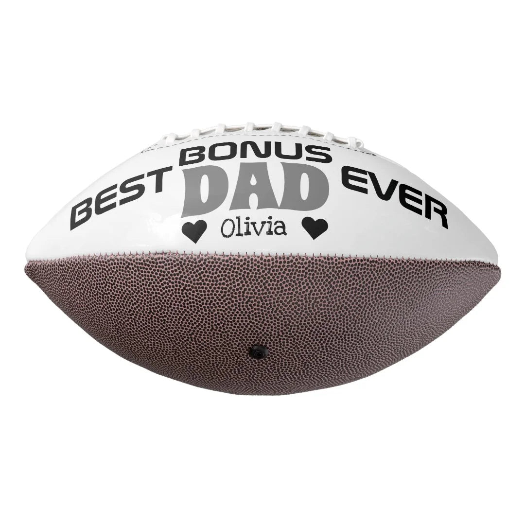 Personalized Best Bonus Dad Ever Custom Photo Football