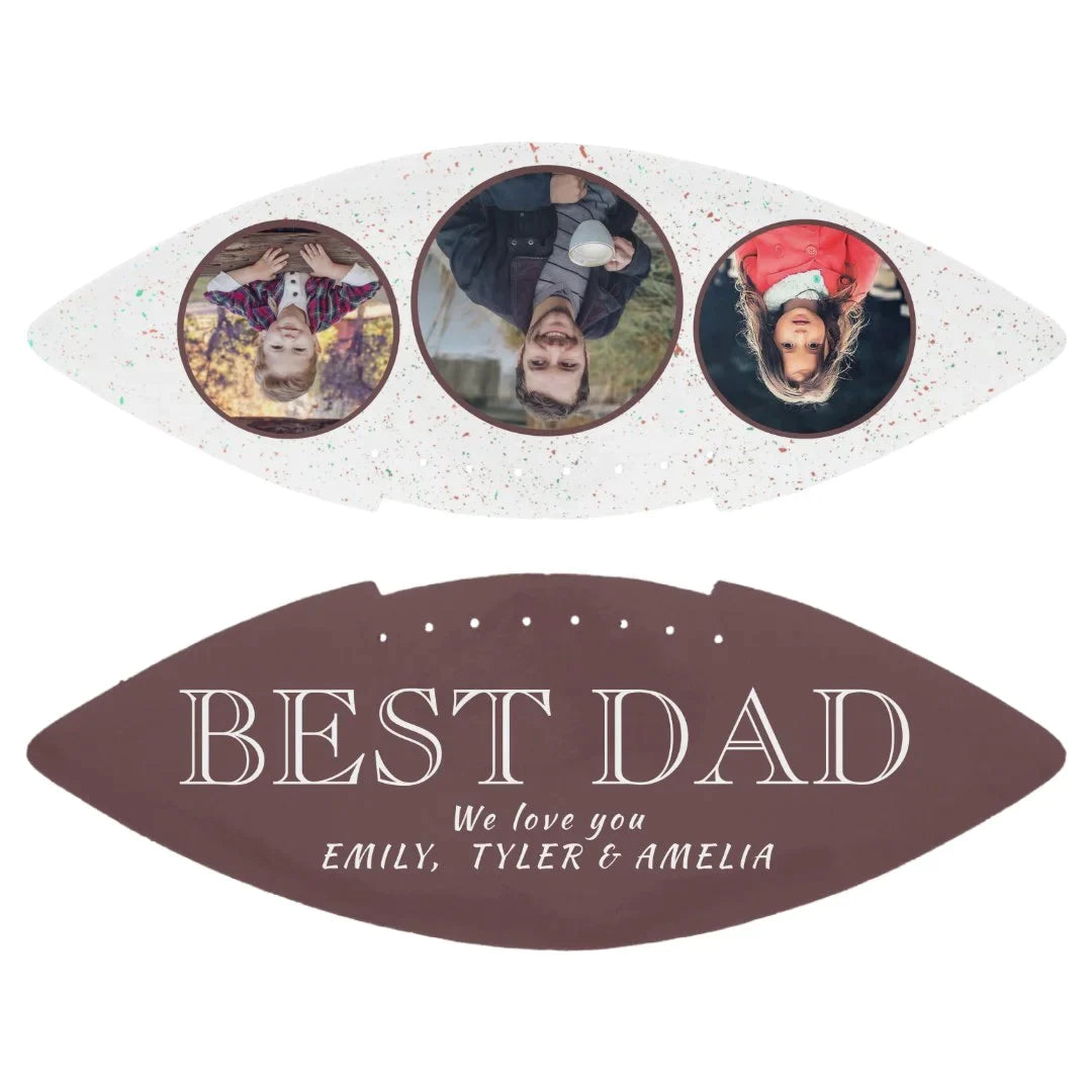 Best Dad Father 3 Photo Collage Football