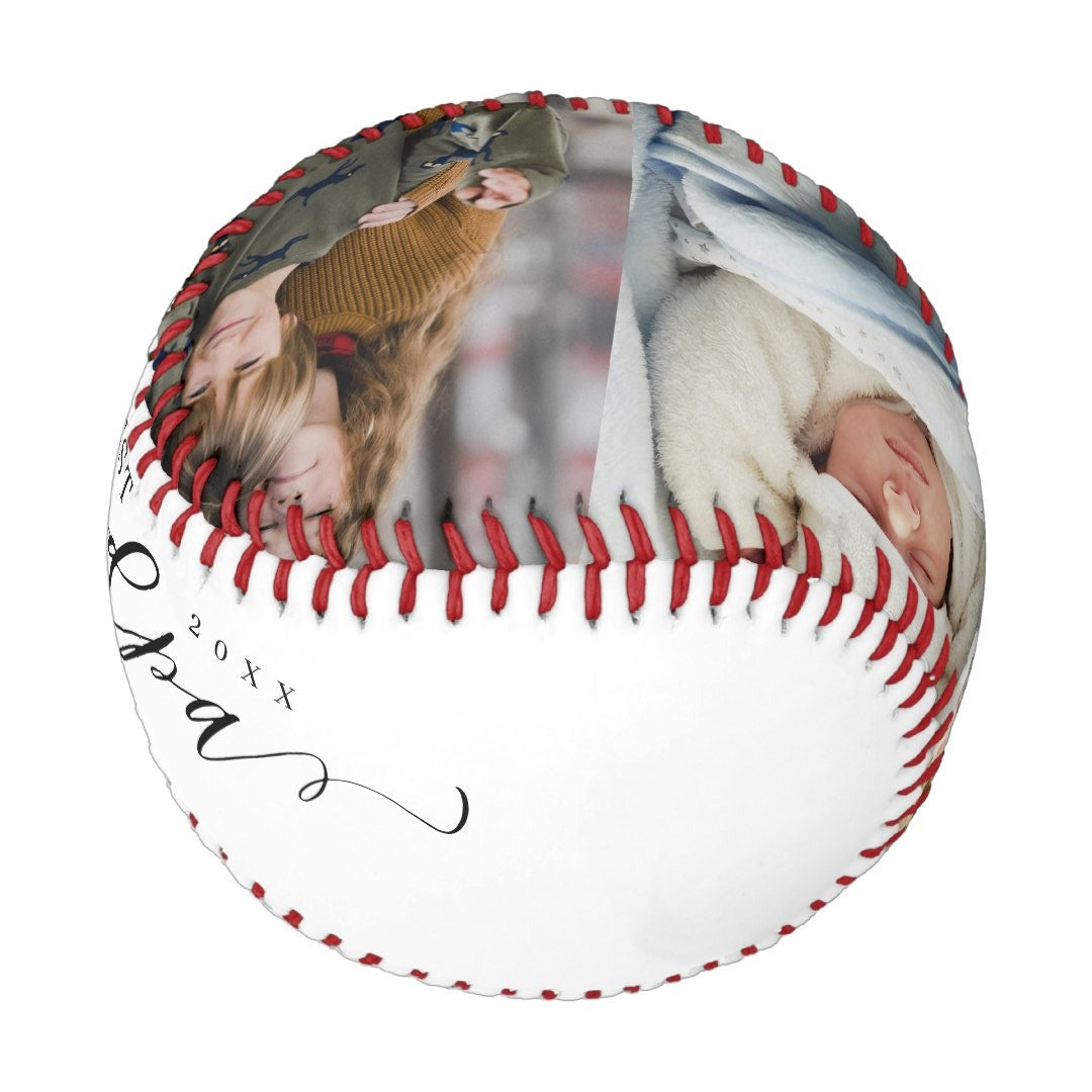 Best Grandpa Ever Script Fathers Day Photo Collage Baseball